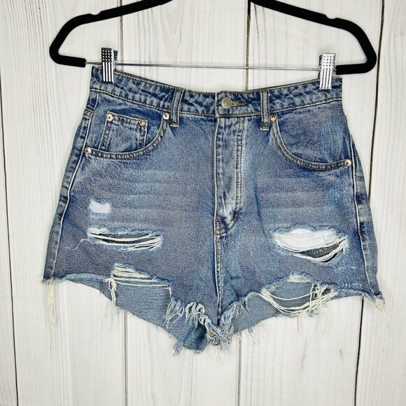 Signature by Levi Strauss Pants - Signature Levis Denim Distressed High Rise Jean Shorts Sz M (28x2) Button Fly